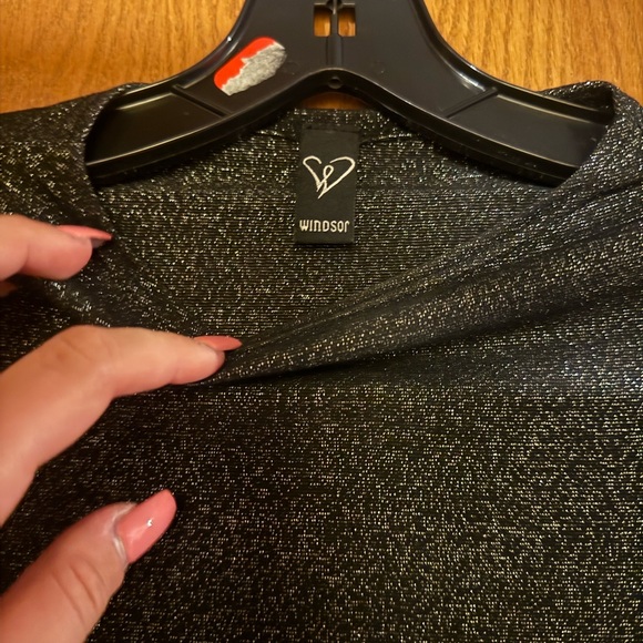 Windsor Shimmering Black Long Sleeve Dress - Picture 3 of 5